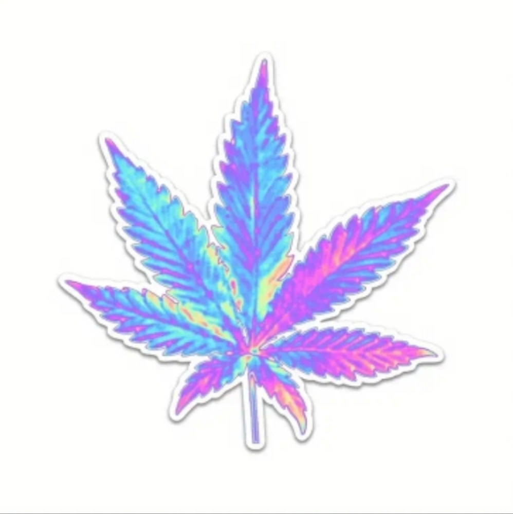 Multicolor☆Holographic☆ Weed☆420☆ Vinyl Decal☆Durable Bumper☆Sticker☆Car Sticker